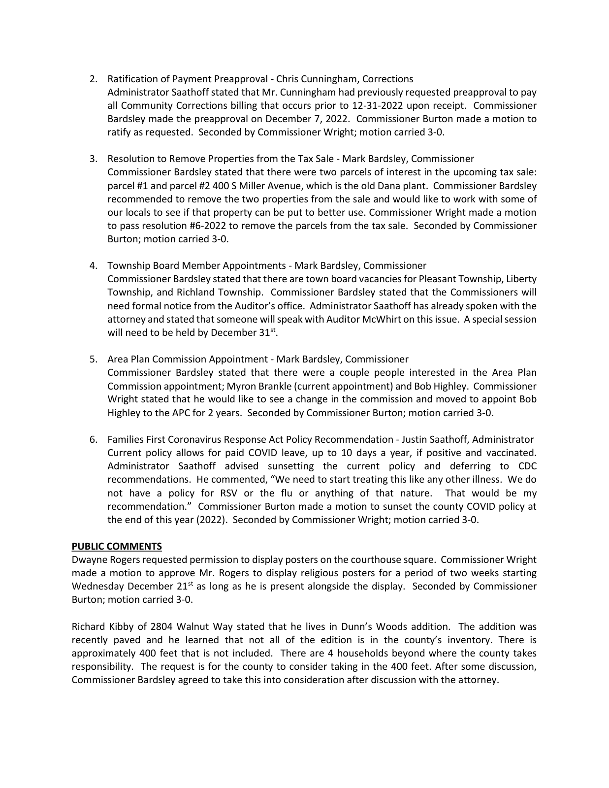 Page 4 of the Grant County Commissioners minutes