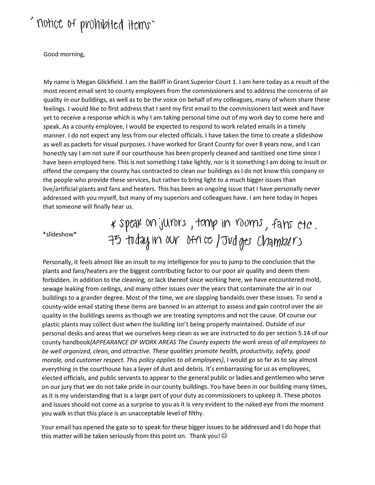 Page 1 of the Prepared remarks for the May 19, 2025 meeting, page 1