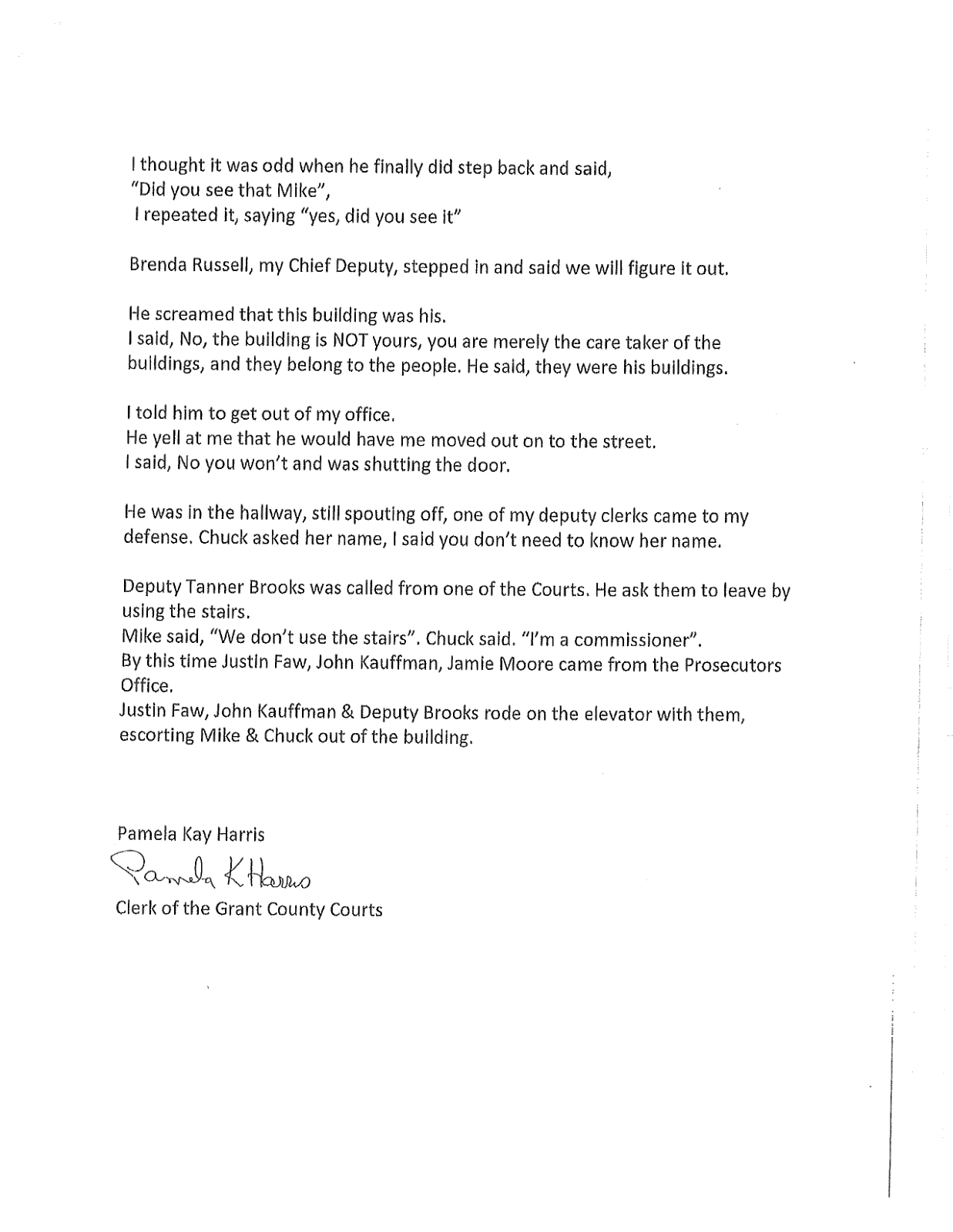 Page 2 of the Witness statements of July 1, 2025, page 2 (the clerk's)