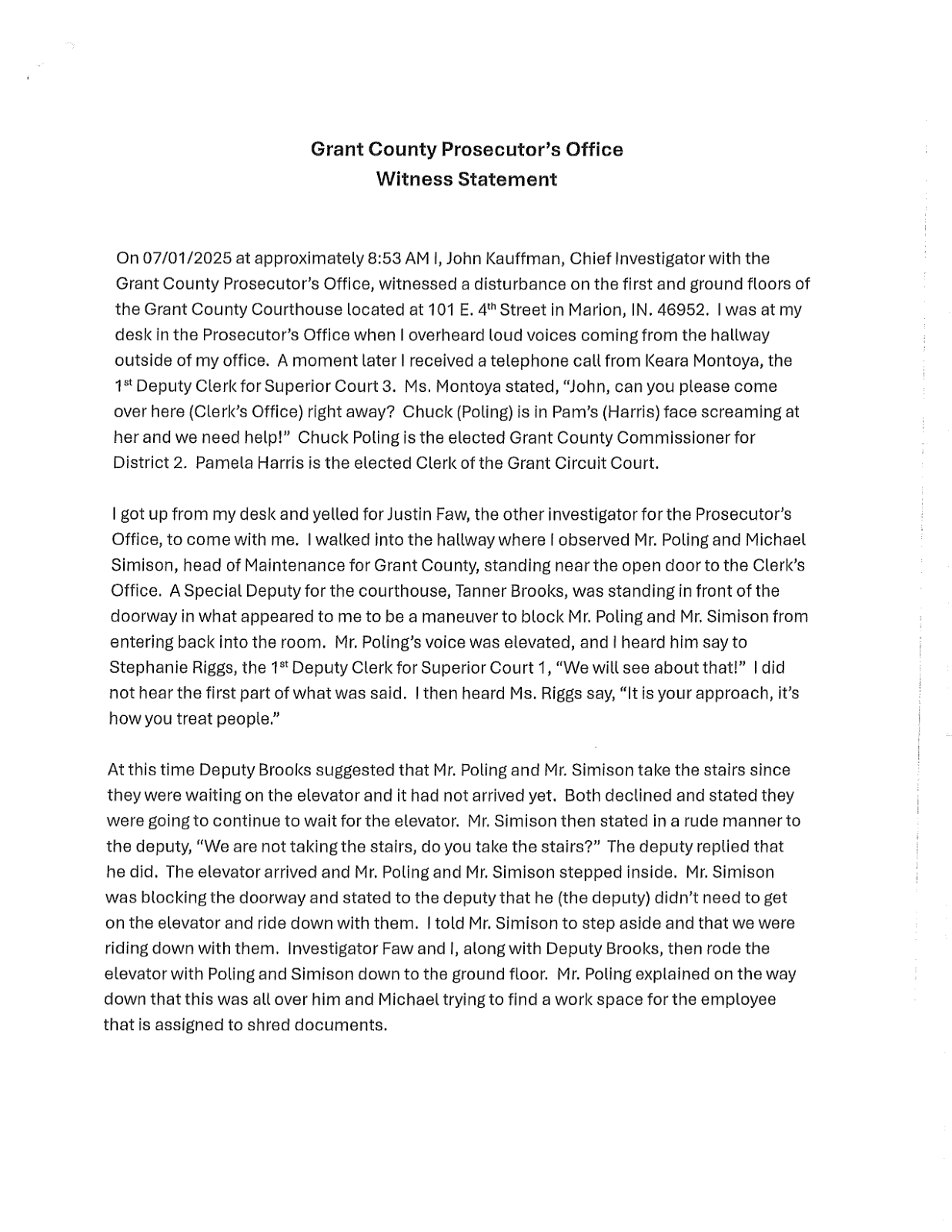 Page 3 of the Witness statements of July 1, 2025, page 3 (the prosecutor's chief investigator)