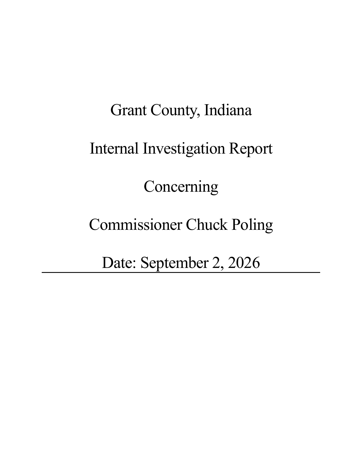 Internal investigation report, PDF page 1 — the document as received, unretouched