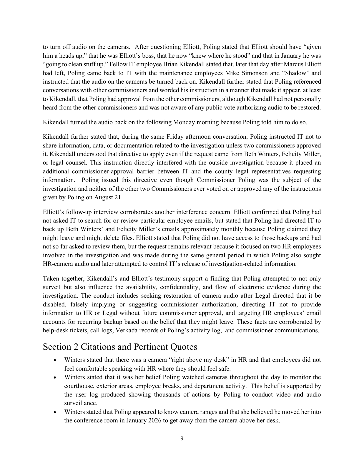 Page 12 of the Internal investigation report, PDF page 12 (printed 9)